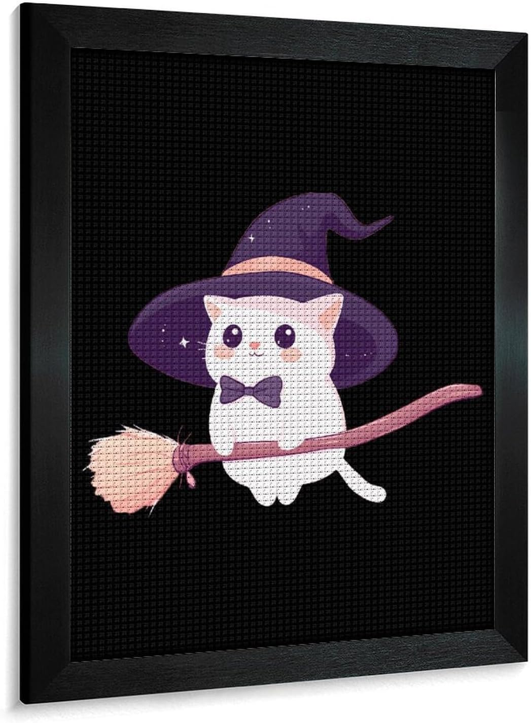 Manx Cat With Magic Wizard Hat Diamond 5D Painting Kits with Frame DIY Full Round Drill Gem Art Crafts for Home Wall Decor 16 X 20in Blackwood 40 * 50cm