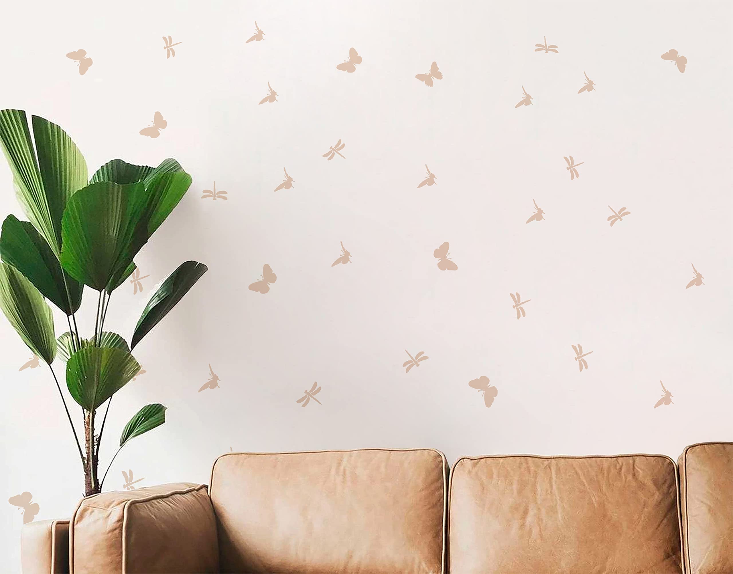 WallDesign Cute Butterflies Reusable Stencils for Wall Painting on Kids Room, Kindergarten Wall Art Decoration (4 inch x 9 inch Design Size)