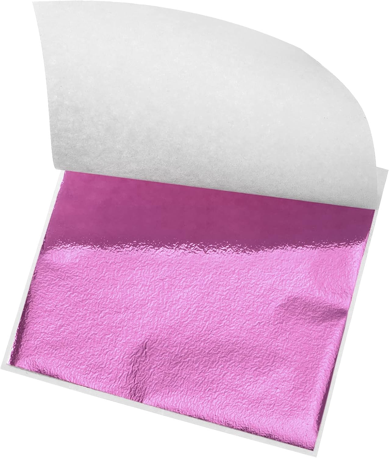 MECCANIXITY Gold Leaf Foil Sheet, Pink Leaf Papers, 3.3 x 3.1inch for Art Decoration, Sculptures, Painting, Pack of 100