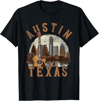 Austin Texas TX | Guitar Skyline T-Shirt