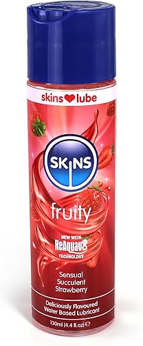 Skins Gel lubricante con sabor a fresa - Lubricante para adultos con sabor a fresa para uso oral