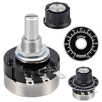 RV24YN20S B203 20K Potentiometer 20000 Ohm Single Turn Rotary Film Carbon Potentometers wtih 2pcs A03 Knob and 2pcs Dials Pack of 6Pcs