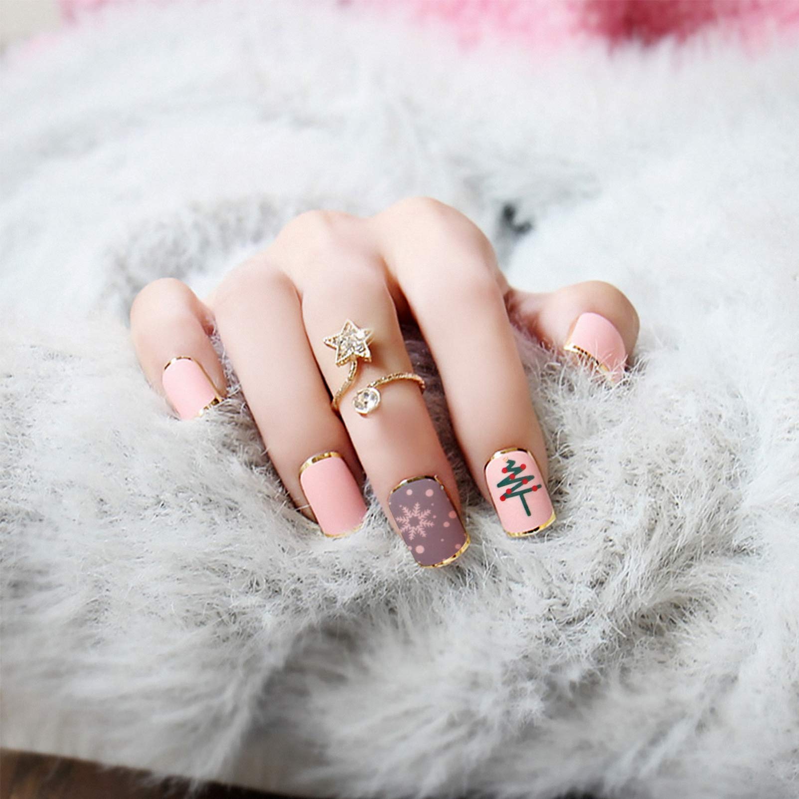 FRCOLOR 3 Set Di Adesivi Per Unghie Natalizi Decalcomanie Adesive Adesivi Per Nail Art Con Fiocchi Di Neve Per Donne 8 Fogli * 3