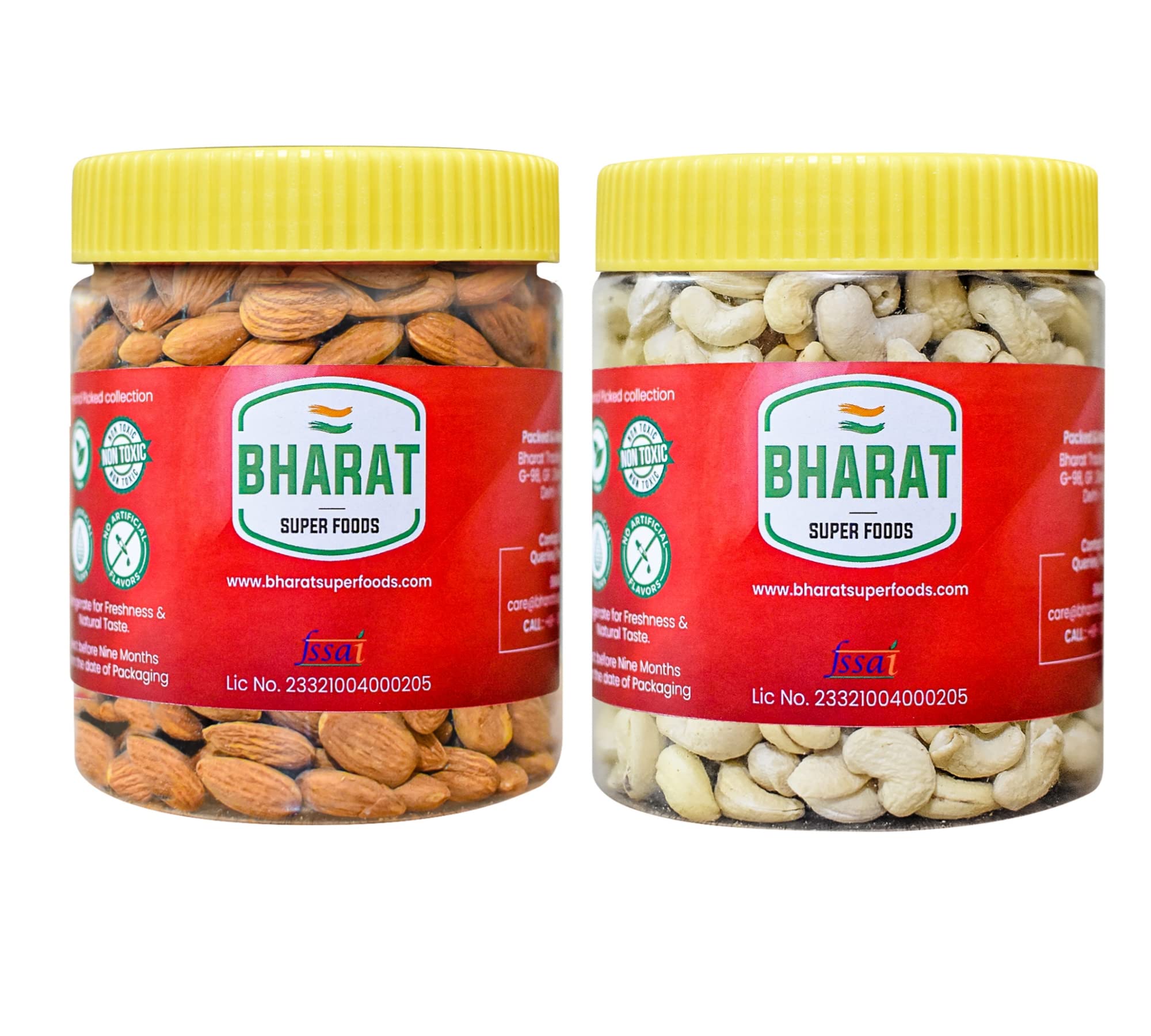 Bharat Super Foods Premium Dry Fruits Combo Pack 500gm, California Almonds & Cashew Nuts W320-250gm each - Food Grade Reusable Jar Pack - 100% Natural (500gm) (B09RQML1FJ) Amazon Price History, Amazon Price Tracker