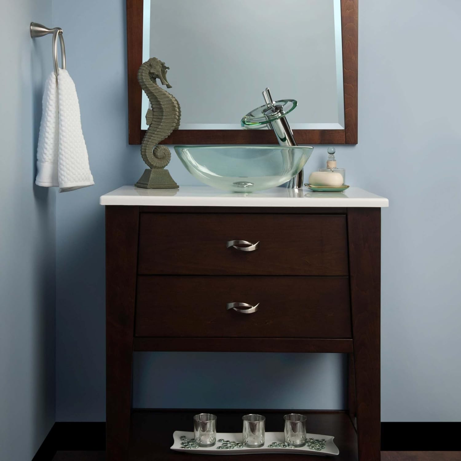 Miseno MVS-TIG-8048-12-NODRAIN 12" Circular Glass Vessel Bathroom Sink - Clear