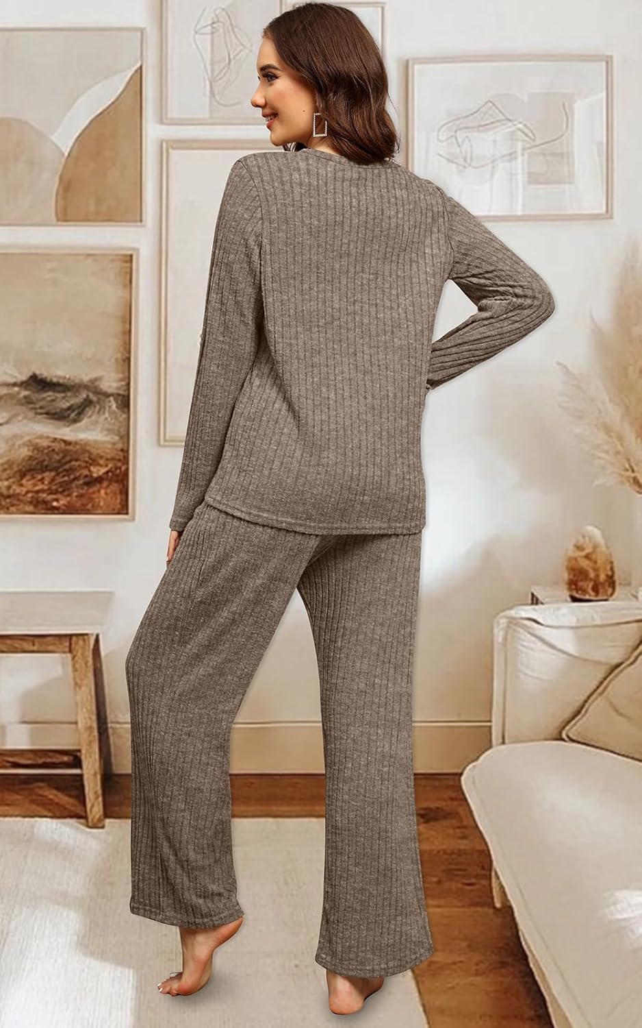 WIHOLL Womens Two Piece Outfits Lounge Sets Cozy Sweater Loungewear with Pockets 2026 - Image 4