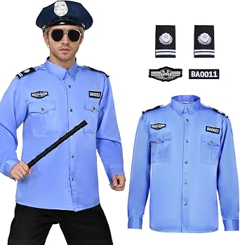 Formemory Mens Security Costume, Security Uniform, For Officers, Cosplay, Security, Halloween, Banquets, Police, Sports Festival, School Festival, Farewell Party, Authentic, Drinking Party, 2 Colors