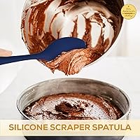 Vista 3 de Mrs. Anderson's Baking Raspador de espátula de silicona, flexible y antiadherente, azul marino
