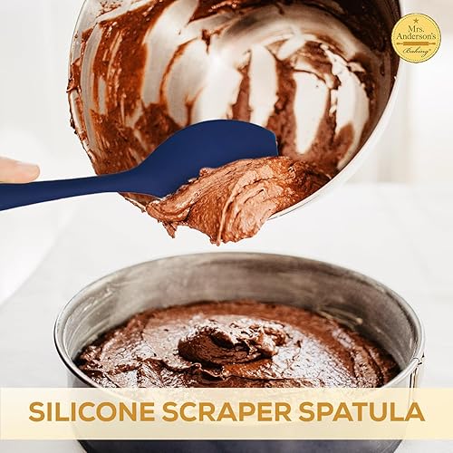 Miniatura 3 de Mrs. Anderson's Baking Raspador de espátula de silicona, flexible y antiadherente, azul marino