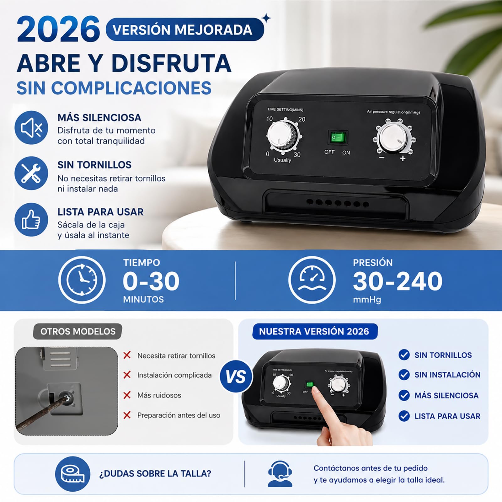 Presoterapia para Casa Abdomen y Piernas, Maquina Botas Aparato Presoterapia Profesional Piernas cuerpo completo, 6 camaras Masajeador Circulación Drenaje Linfatico, Bajo Ruido, 30-240 mmHg Ajustable