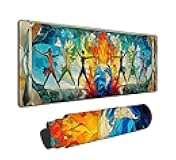 Large Gaming Mouse Pad, -39.3x19.7inchs- Sword Extra Large Mouse Pad for Desk with Stitched Edge, Burnt Orange XXL Non-Slip Waterproof Mousepad, Long Mousepad for Gamer, Office & Home Computer. LJ-415