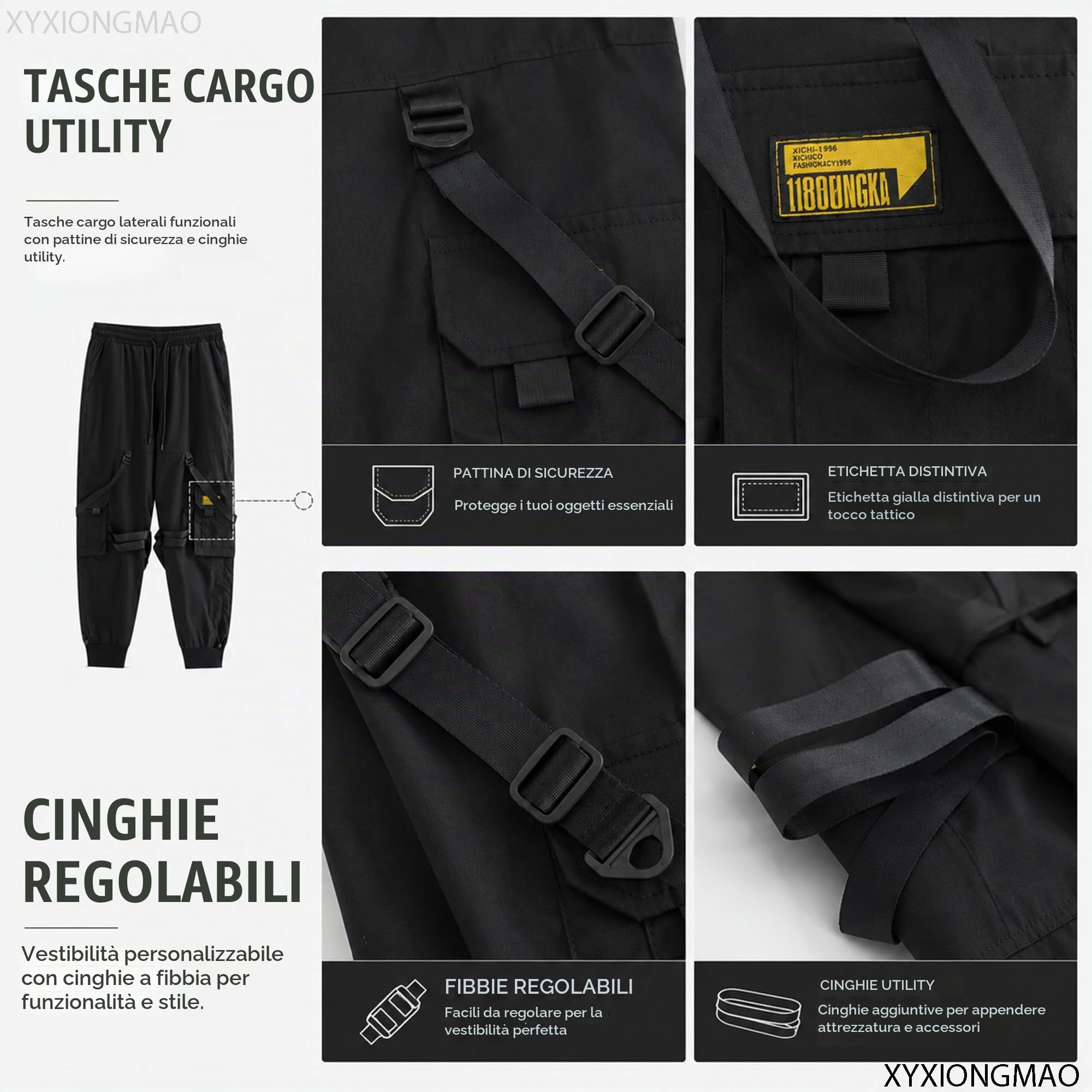 XYXIONGMAO Cyberpunk Techwear Cargo Pantaloni Baggy Streetwear Giapponese Pantaloni Uomo Outdoor Cool Trendy Casual Pantaloni Uomo Uomo