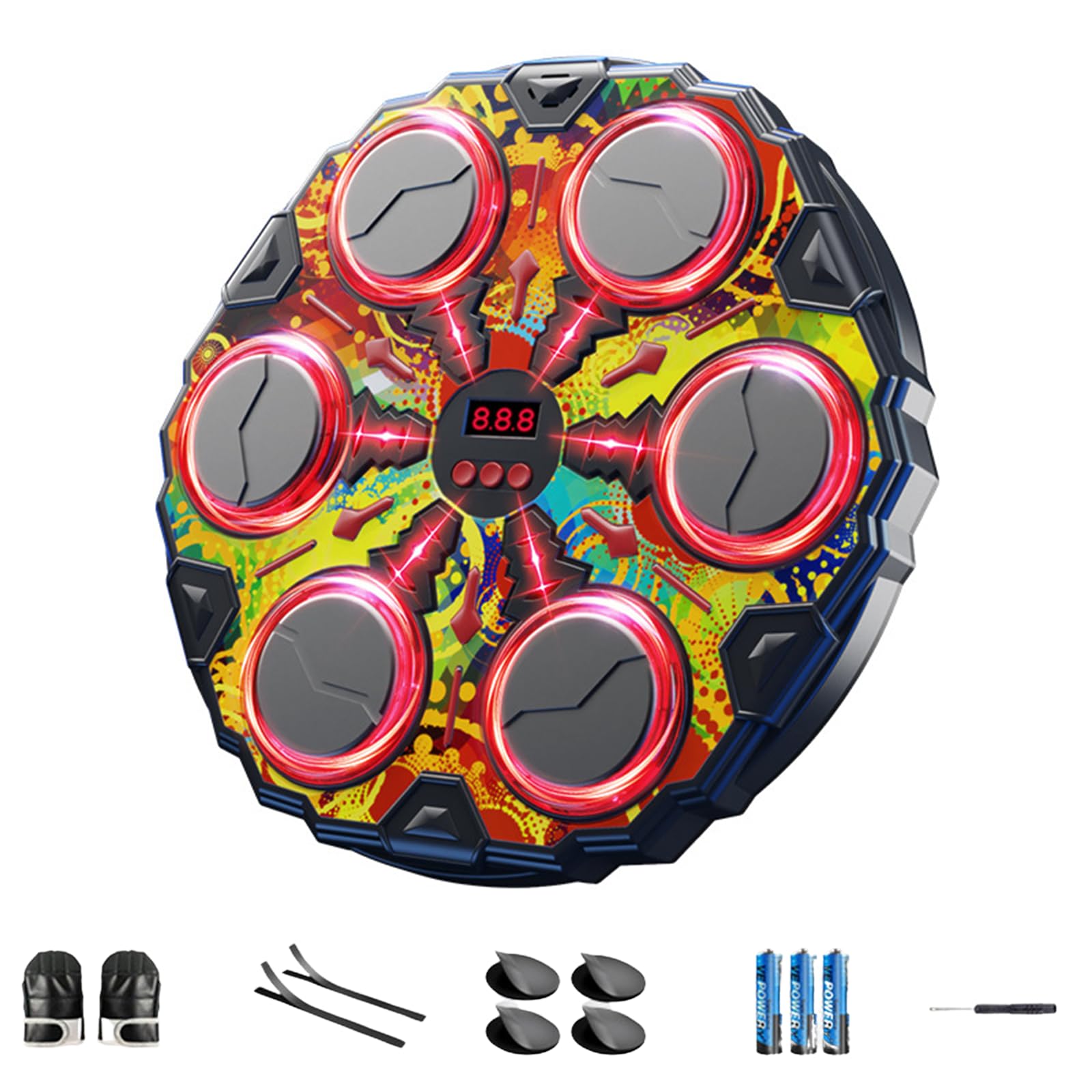 Adult Music Punching Machine, Smart Fitness Equipment, Wall-mounted Punching Machine, Suitable For Children, Adults, Home Gyms, Offices, Living Rooms, Bedrooms, And Indoor Use. (Iridescent)