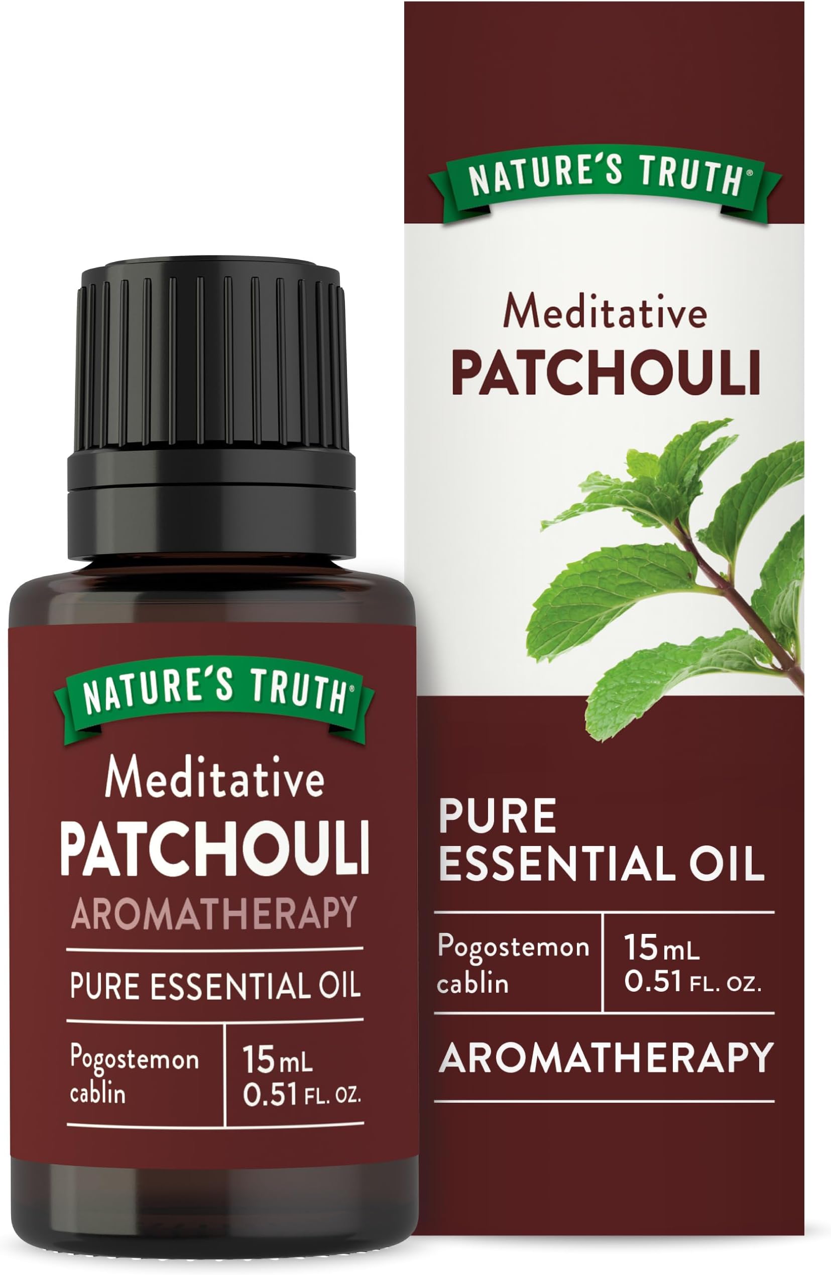 Patchouli Essential Oil | 15 mL | for Aromatherapy, Diffuser, and Massage | Pure Plant Based, Non-GMO & Gluten Free