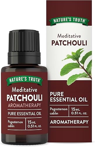 Nature's Truth Aceite esencial de pachulí, 0.5 onzas líquidas, para aromaterapia, difusor y masaje, a base de plantas puras, sin OMG y sin gluten