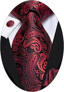 63" 70" Ties for Men Silk Extra Long Mens Ties Set and Pocket Square Cufflinks Paisley Necktie Business Wedding
