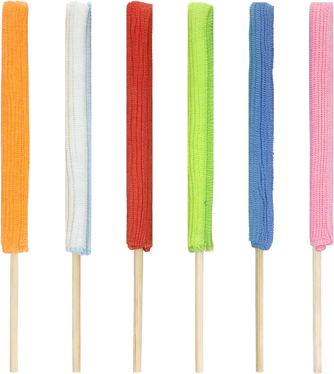 Microfiber Detail Duster Sticks,6 Pcs Mini Dusters for Cleaning,Mini Duster Crevice Cleaning Tool Car,Air Vent Cleaner Fan Cleaning Brush