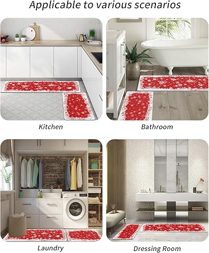 Miniatura 6 de Christmas Bath Mat for Tub,Non Slip Bathroom Floor Runner Rug Quick Dry & Absorbent Diatomaceous Earth Shower Sink Bedroom Kitchen Washable