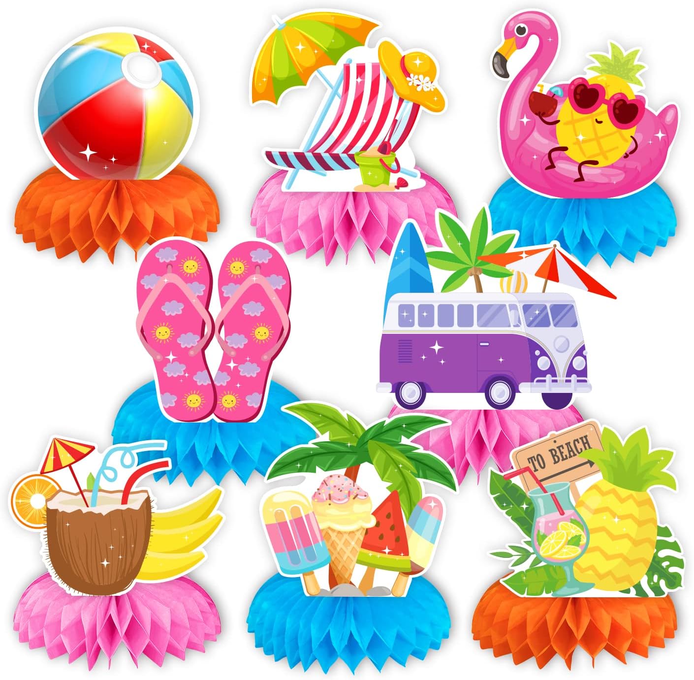 Amazon.com: Summer Party Table Centerpieces, Summer Beach Table ...