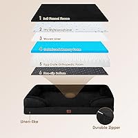 Vista 300 de EHEYCIGA - Cama ortopédica para perro grande, impermeable, de espuma viscoelástica y espuma tipo caja de huevos, bordes elevados, antideslizante