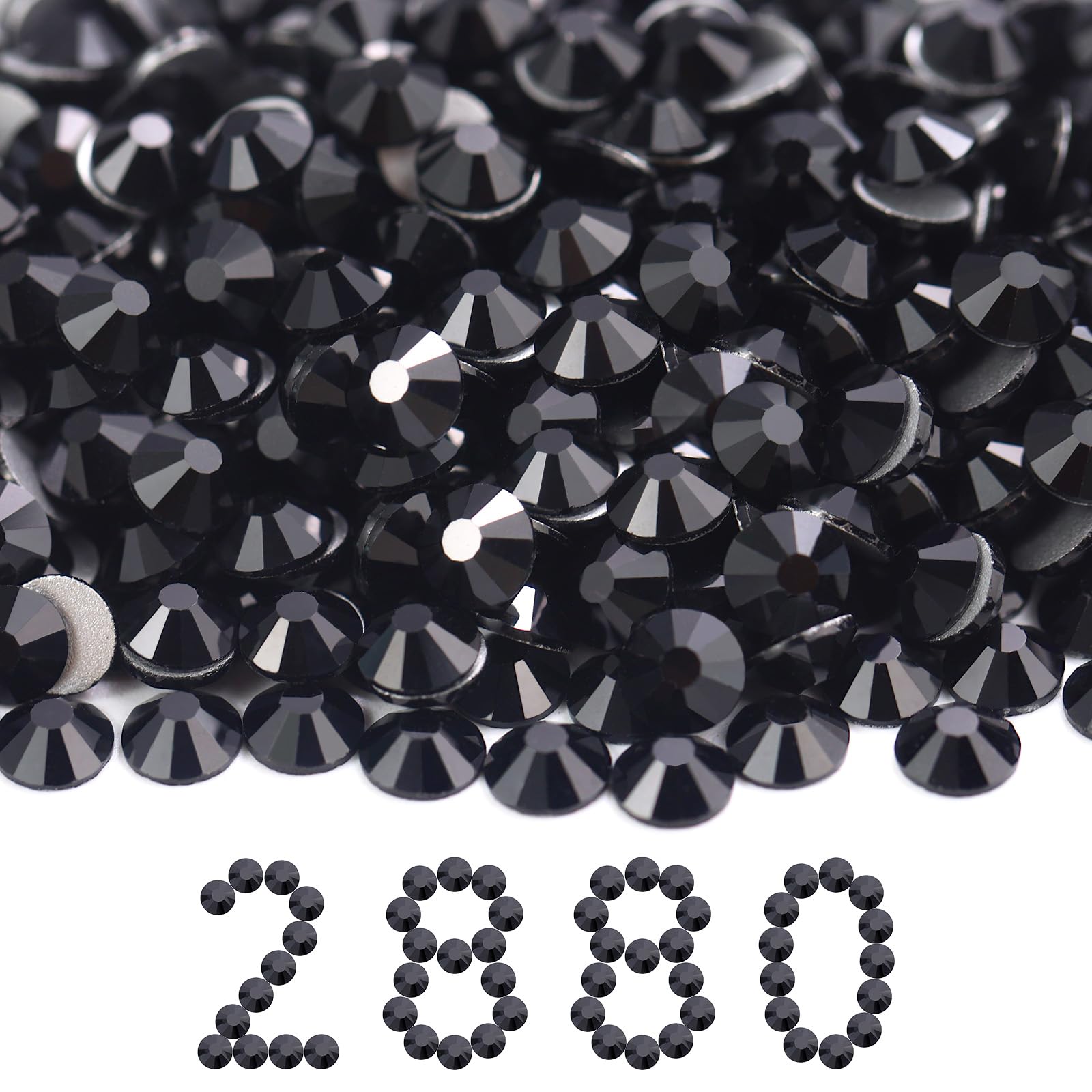 2880PCS Black Flatback SS30 Rhinestones Bulk(6.3-6.5mm)