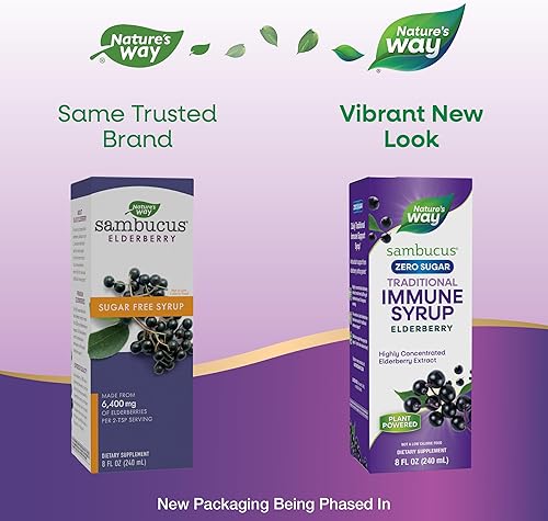 Miniatura 2 de Nature's Way Sambucus Jarabe de saúco sin azúcar, apoyo inmunológico tradicional*, 8 onzas líquidas