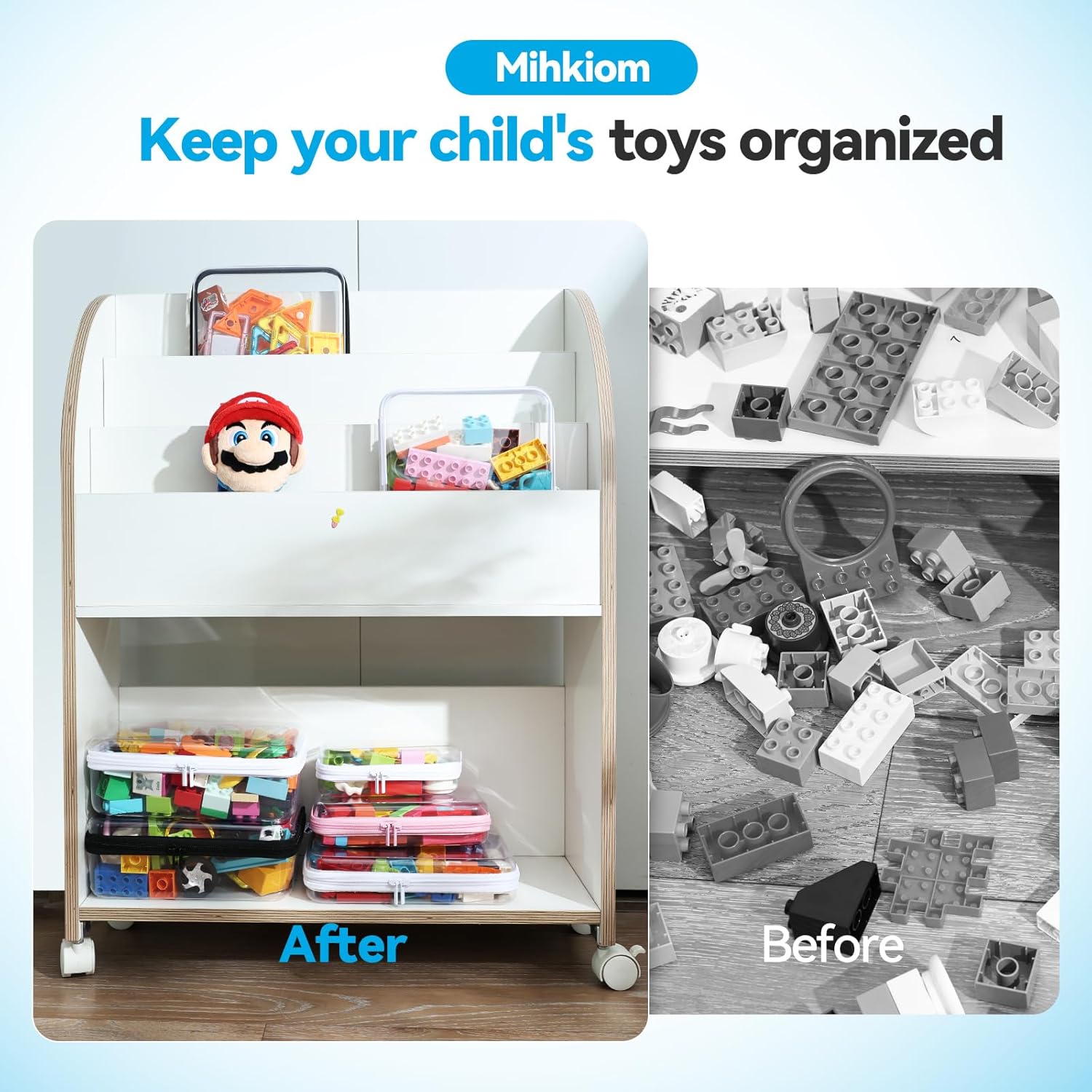 3Pcs Clear Hard Shell Zipper Case, BIiss Plastic Bins for Organizing, Clear Zipper Pouches Makeup Case & Lidded Storage Bins Organizer for Home Storage Cosmetics, Puzzles - Image 3