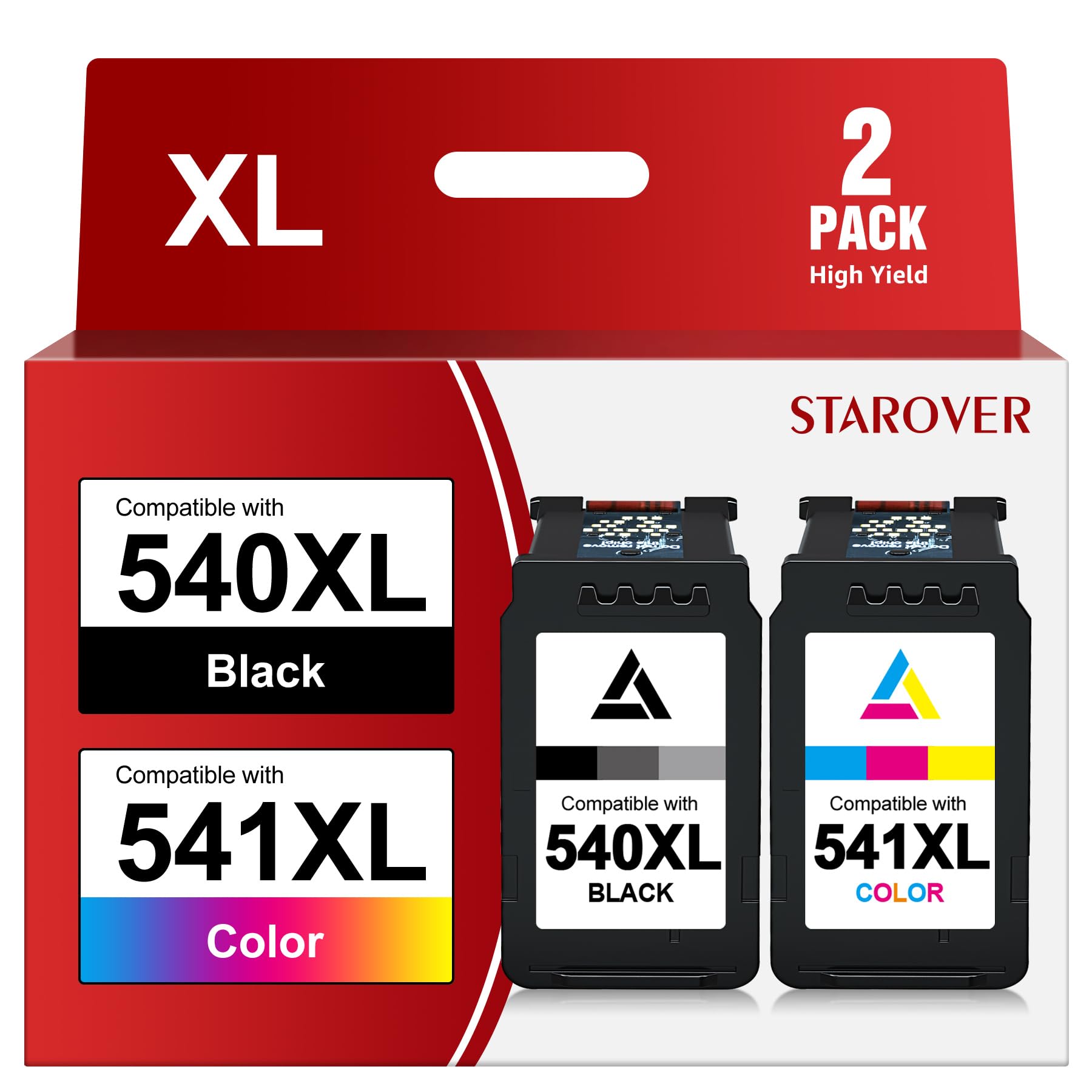 540XL 541XL Ersatz für Canon Druckerpatronen 540 541 XL für Canon TS5150 | Kompatibel für PIXMA MG3650s MG3600 MG3350 TS5151 TS5100 MX535 MX475 MX395 Patronen PG540XL CL541XL Schwarze Farbe
