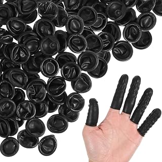 Healeved 200piezas Manga Antiestática De Látex Para Máquinas De Funda Flexible y Resistente Protección No Deslizante Color Negro
