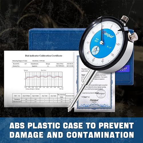 Miniatura 5 de Dasqua Indicador de esfera de precisión calibrado de 0-1 pulgada sonó de medición con graduación de .001 pulgadas, lengüeta trasera, 5122-4210