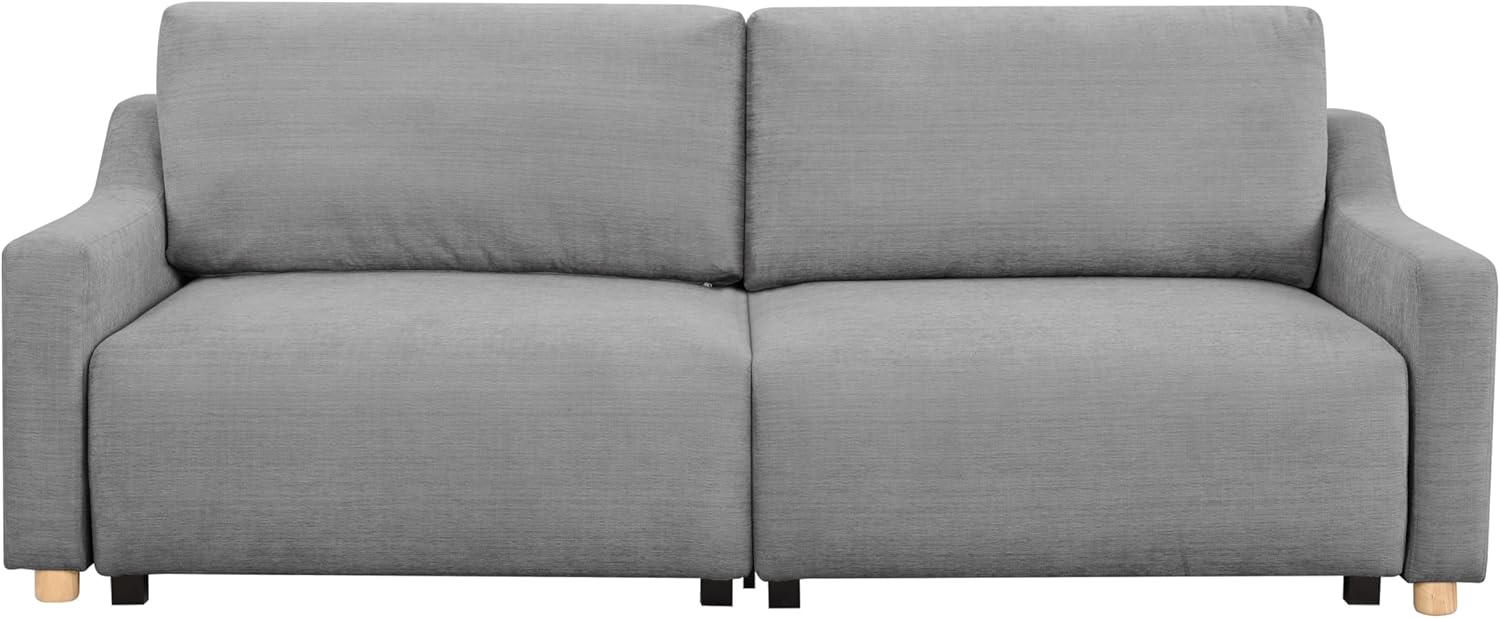 Serta Glendale 90.2" Queen Size Wall-Hugging Convertible Sofa, Dreamcoil Comfort, Chenille Fabric, Grey