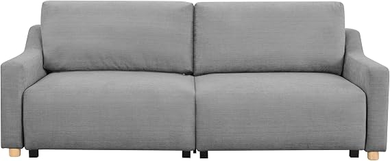 Serta Glendale 90.2 Queen Size Wall-Hugging Convertible Sofa, Dreamcoil Comfort, Chenille Fabric, Grey