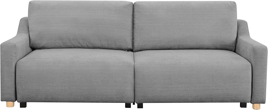 Serta Glendale 90.2 Queen Size Wall-Hugging Convertible Sofa, Dreamcoil Comfort, Chenille Fabric, Grey