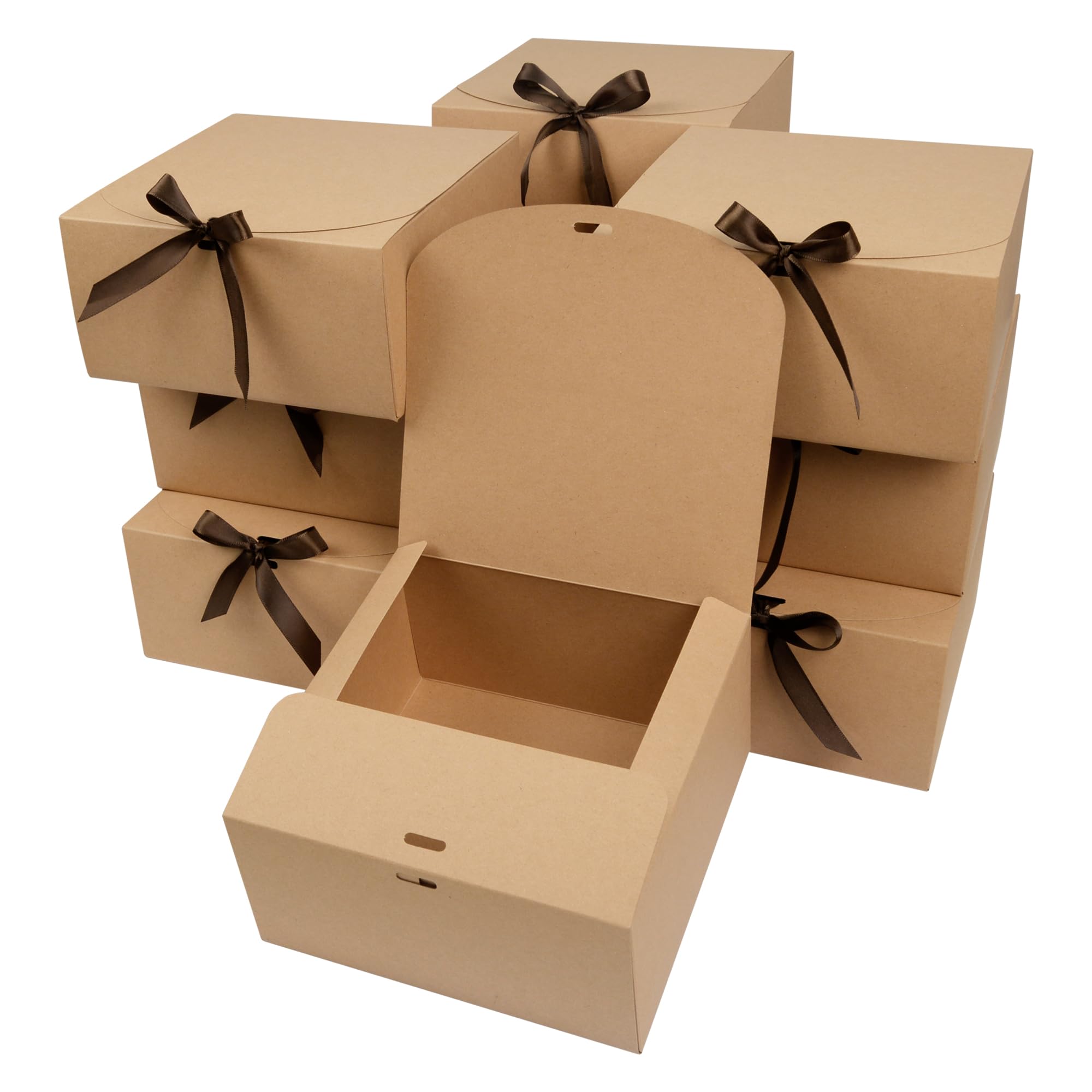 GXFCING Boîte Cadeau Noire Élégante Avec Couvercle - Lot De 10 Grandes Boîtes D'Emballage 20x20x10cm Pour Mariage, Anniversaire, Noël, Pâques