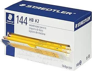 STAEDTLER Yellow School Pencils (144-Pack), Pre-Sharpened #2 HB with Erasers, Ready-to-Use School Supplies for Students and Teachers