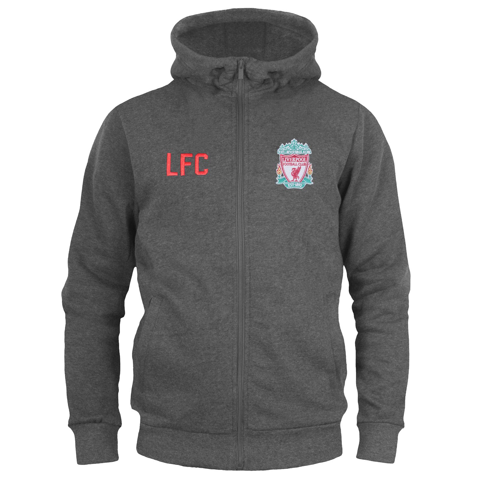 Kids Liverpool FC Grey Zip Hoodie - Polyester/Cotton - 2-3 Years