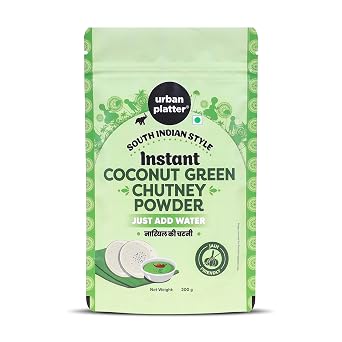 Urban Platter Coconut Green Chutney Powder | 7.05 Oz 200g | Flavorful & Ready to Use | Just Add Water | Traditional South Indian Style Mix for Idli, Dosa, Vada & Snacks