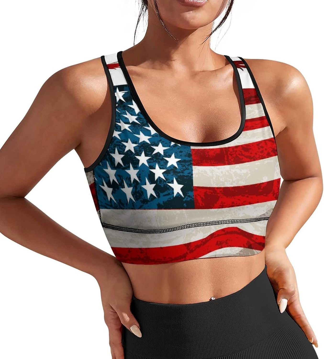 Womens Sports Bra Workout Slimming Tank Tops for Women with Built in Bra U Neck Running Yoga Top