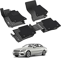 Vista 19 de 3W Alfombrillas de suelo aptas para Benz E-Class 2017-2023 TPE para todo tipo de clima, ajuste personalizado para E300, E320, E400, E350, E63, E550