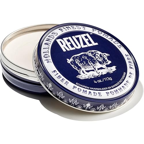 REUZEL Fiber Pomade, Firm and Pilable All Day Hold, Water Soluble Styling, Low Shine and Flake Free, Easy To Wash Out, For All Hairstyles