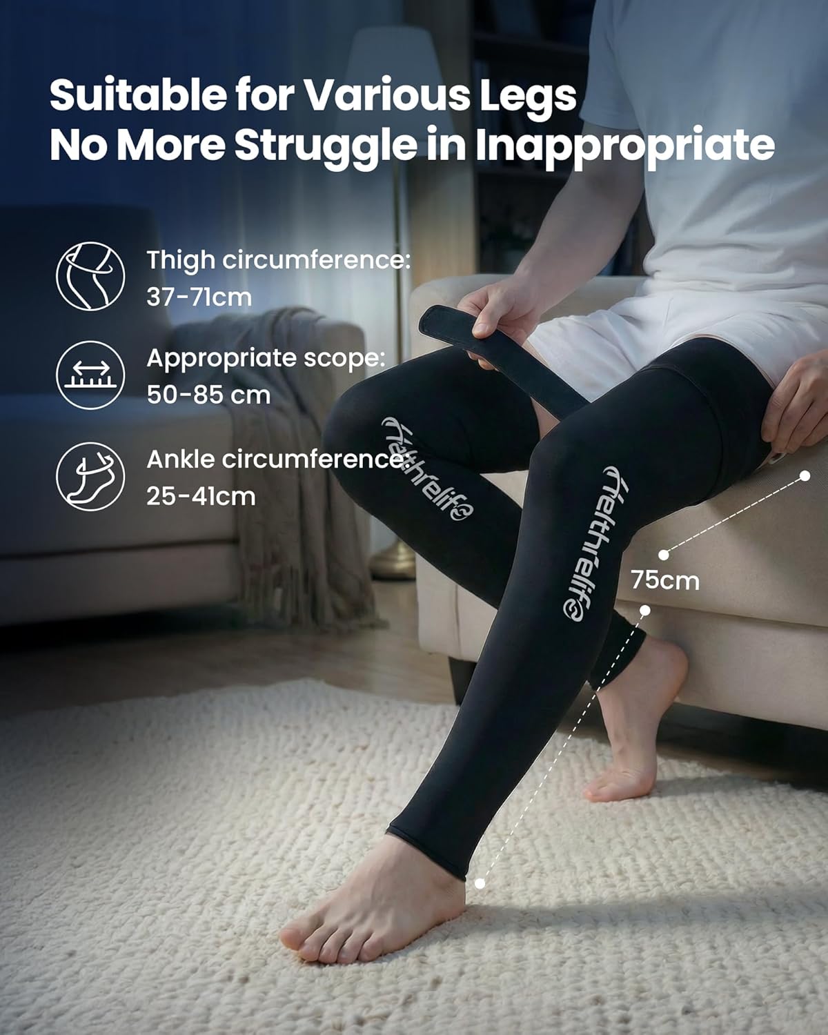 2-Pack Entire Leg Ice Pack Wrap with Strap and Cutting-Edge Cooling Gel for Cold Therapy, Full Leg LCE Pack for Muscle Soreness & Pain from Foot, Calf to Thigh After Post-Surgery