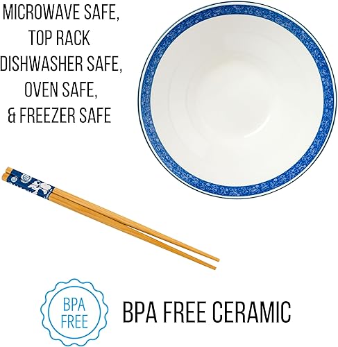 Miniatura 148 de Silver Buffalo - Cuenco con palillos para arroz, fideos o ramen, de cerámica, modelo Hogwarts Railways con escudo, de Harry Potter, apto