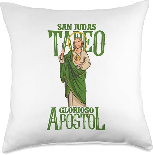 Miniatura 5 de St. Jude Thaddeus. Patron Saint of Hope San Judas Tadeo. Glorioso Apóstol - Almohada (16.0 x 16.0in), multicolor