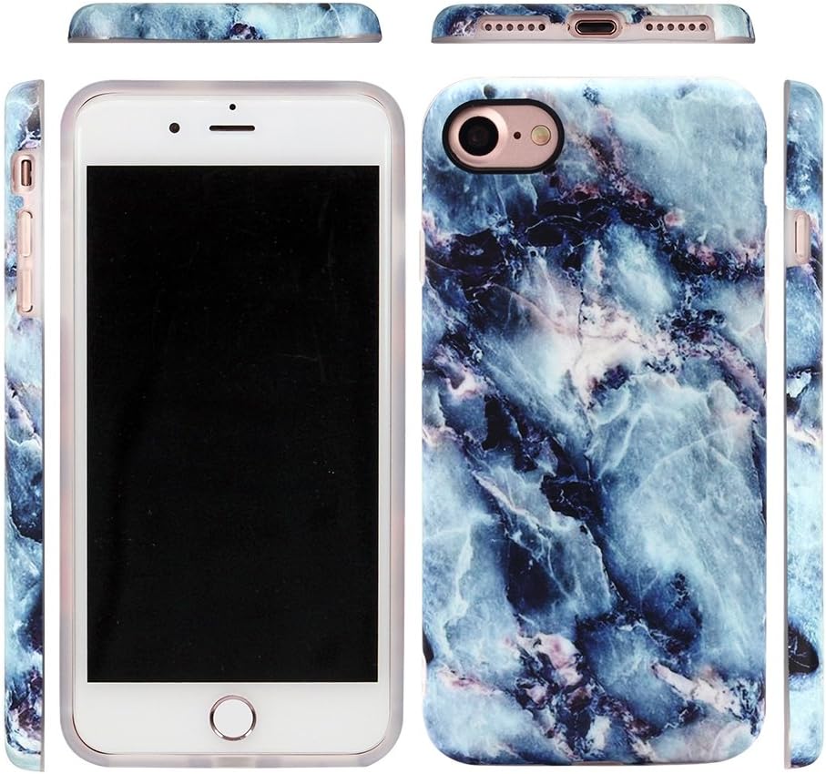 GOLINK iPhone 7 Case/iPhone 8/SE 2 Case, Slim-Fit Anti-Scratch Shock Proof Anti-Finger Print Flexible TPU Gel Case for iPhone 7/iPhone 8 - Blue Marble