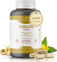 TRIBULUS TERRESTRIS POWERFUL 4-IN-1 with Maca Andean + Arginine + Zinc | Fatigue Supplement for Men | Strength & Energy | 90% Saponins | 180 Vegan Capsules | 2 Months | Lazarraga