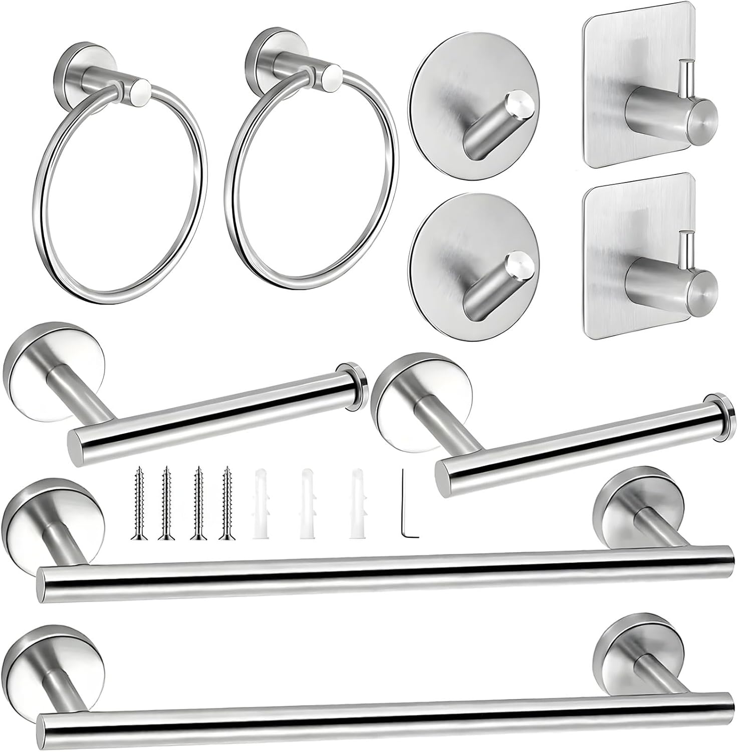 Bathroom Hardware Set Towel Rings Holder Robe Hook Stainless Steel Bathroom Hardware Accessories Enduring Kitchen Towel Rod