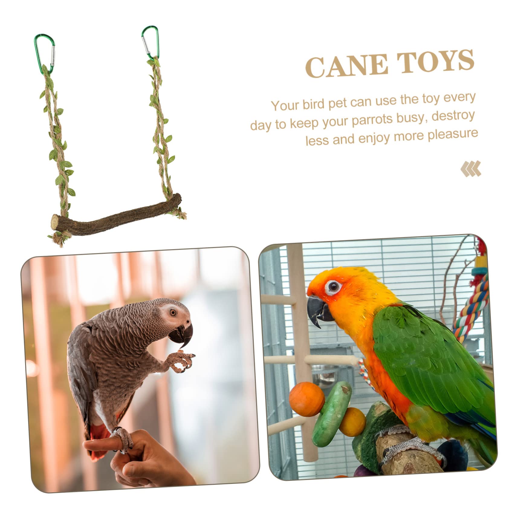 BESPORTBLE 5pezzi Giocattolo Per Uccelli Legno Con Altalena Per Pappagalli Trespolo Per Parakeet Accessori Per Uccelli Giocattolo Interattivo Per Cage