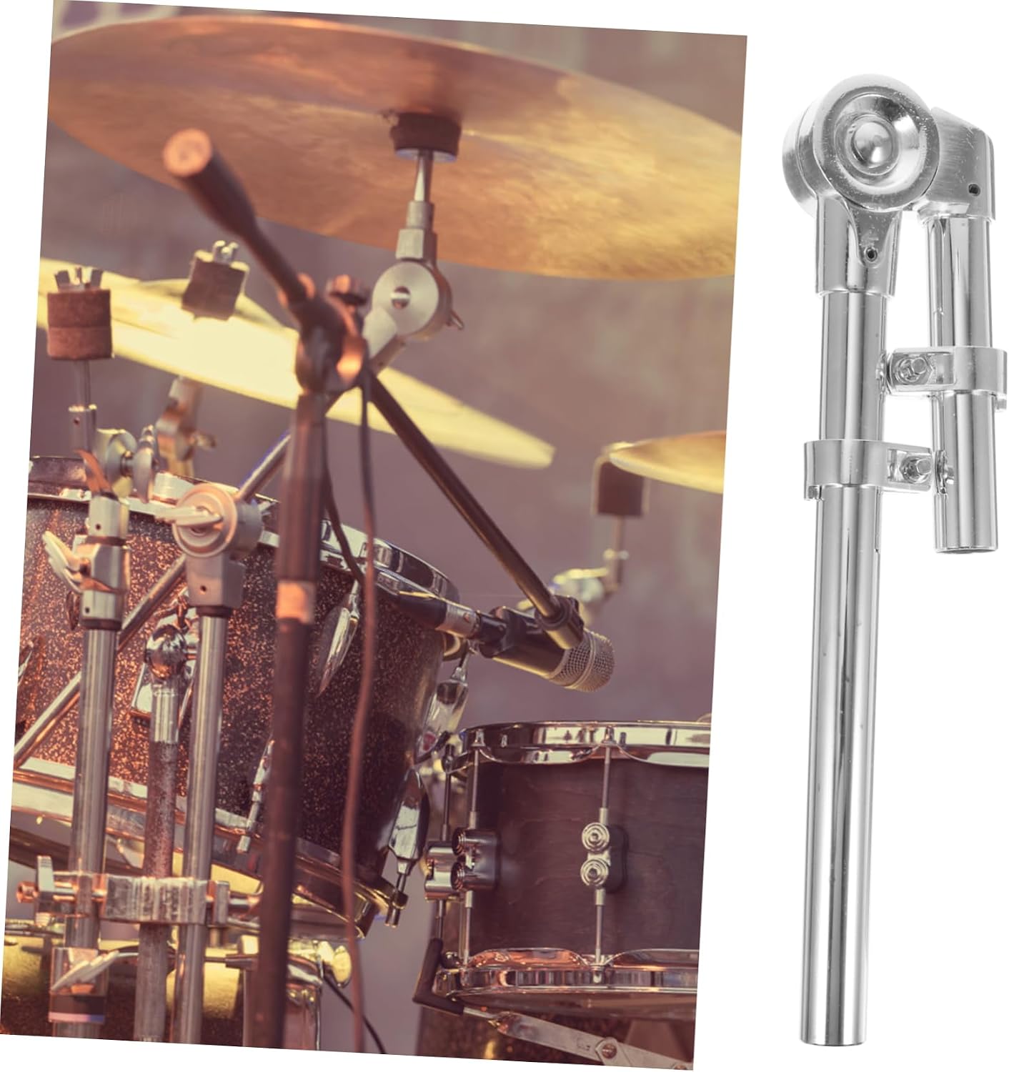 Abaodam Adjustable Drum Stand Bracket for Tom Drum Lightweight Silver Percussion Mount Compact Hardware Replacement Accessories