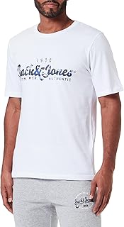 تيشيرت مايلز برقبة دائرية ضيقة وأكمام قصيرة للرجال من جاك اند جونز