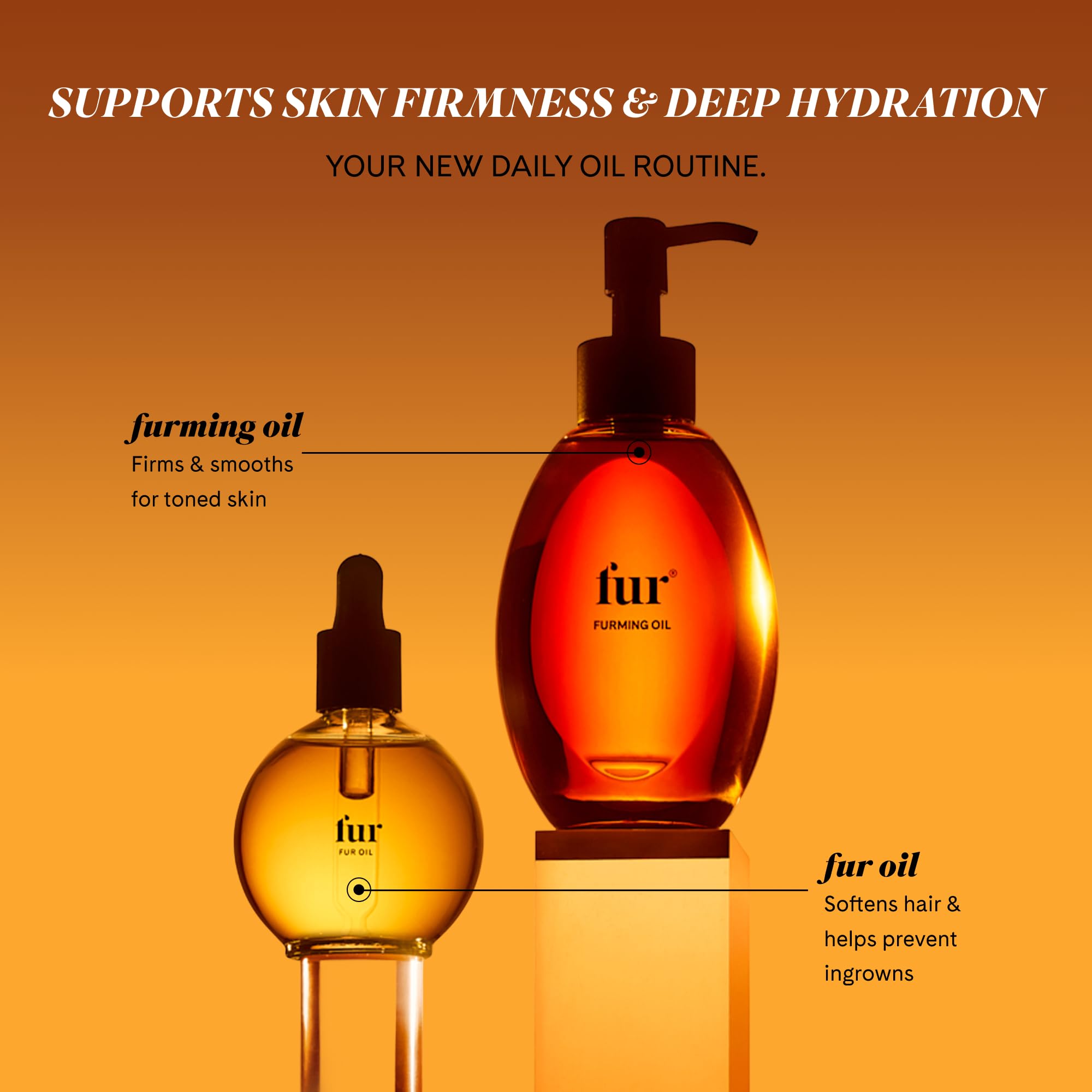 Fur Furming Oil Firming Body Oil with Bakuchiol Retinol Alternative, Hydrating Body Oil for Smoother, Firmer-Looking Skin, Lightweight Body Moisturizing Oil for Butt, Thighs & Body